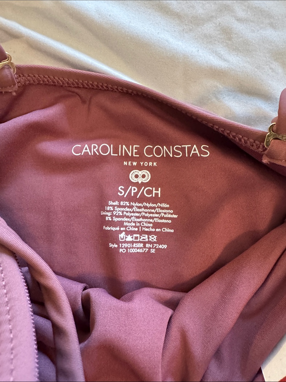 Caroline Constas Women’s One-Piece Swimsuit in Mauve Rose with Removable Straps - Picture 2 of 8